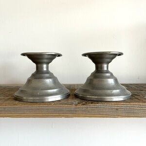 Pewter candlesticks set of two